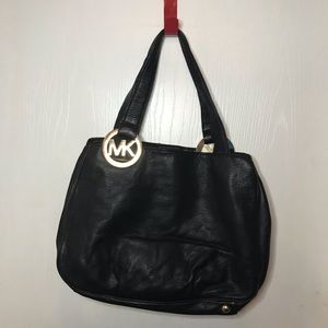 Michael Michael kors black leather tote